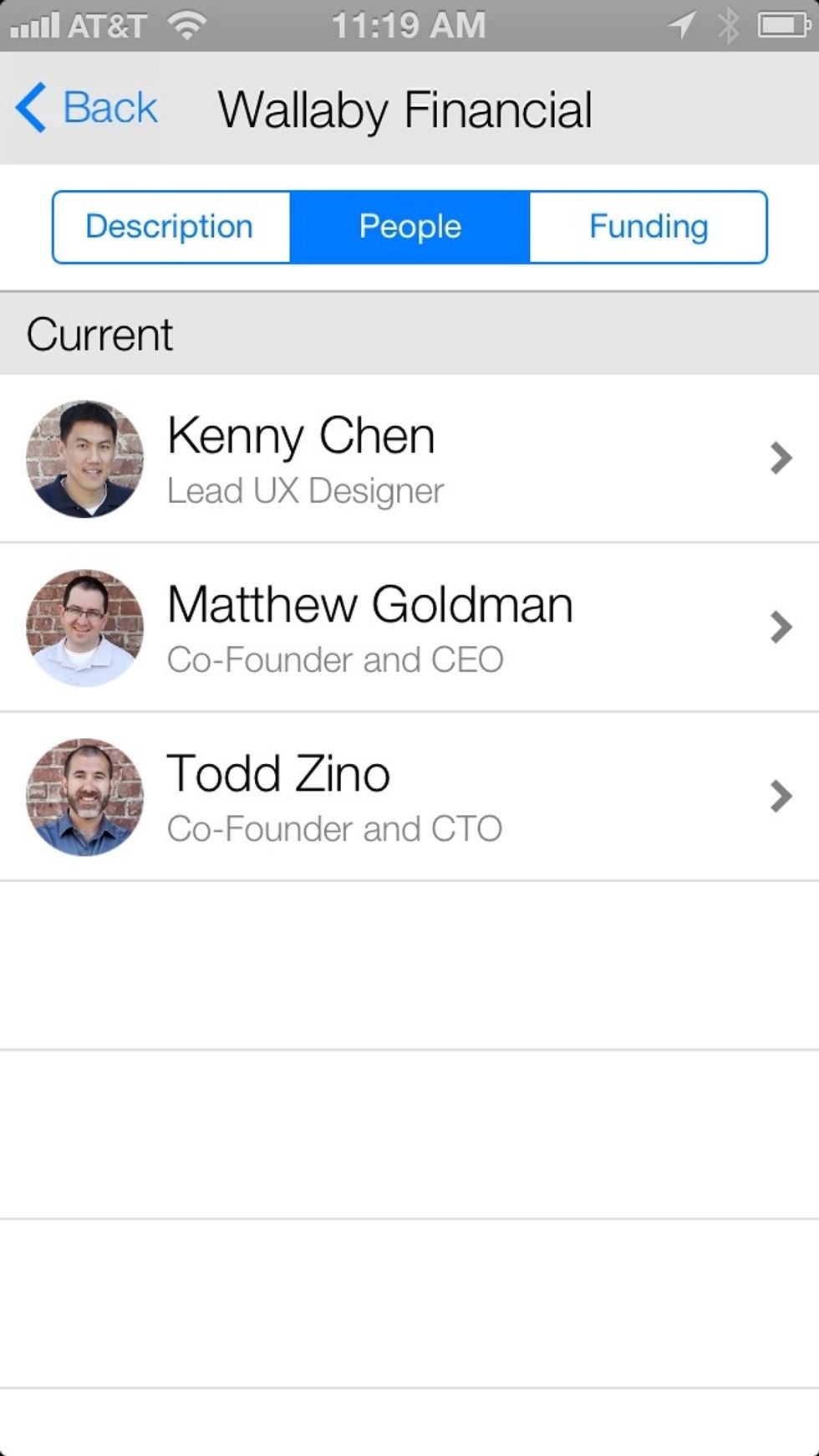 See the current and past employees of a company.