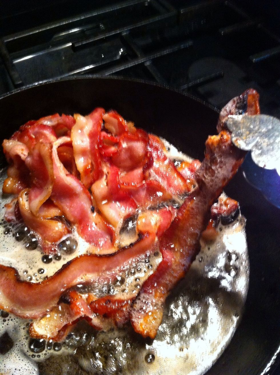 See this slice is ready. Set aside. Lay out more slices to finish.