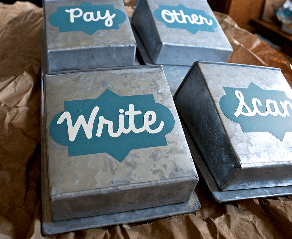 See those air bubbles? No matter how careful I am, I always end up with some. If you're unable to push them out, poke a TINY pinhole in the middle and press the air toward the hole to flatten.