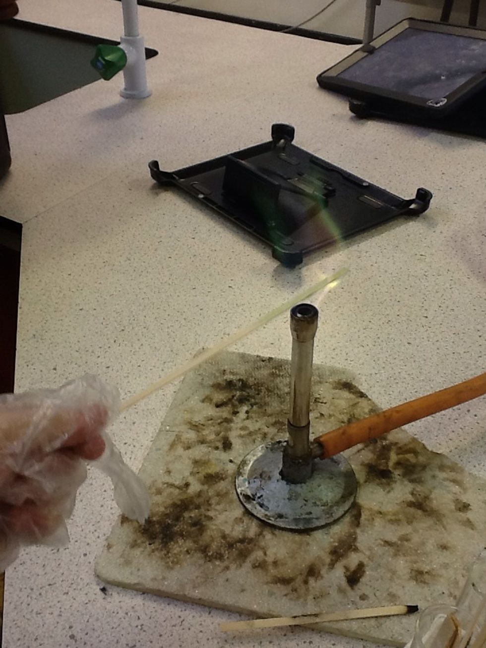 See what colours there are and make sure you record the experiment