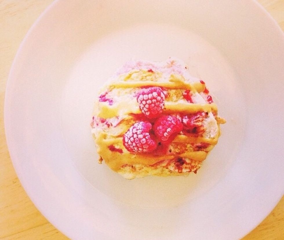 Seeving idea #3: raspberries and pb2 + have some raspberries in the pancake mix for a fresh taste.