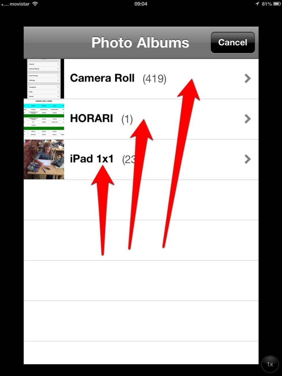 Seleccioneu de quina carpeta del vostre Rodet voleu agafar les imatges.