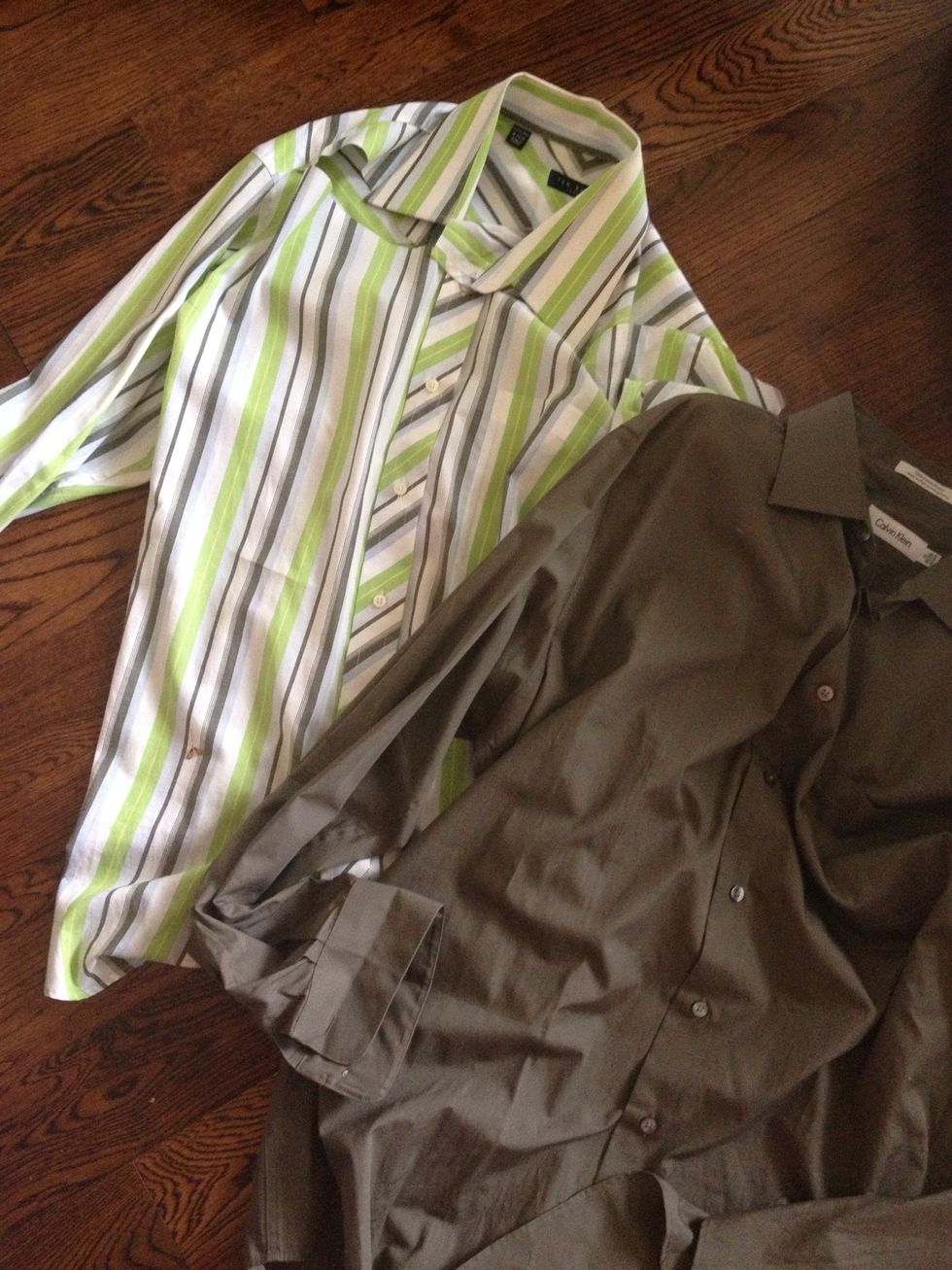 Select 1 or 2 old mens shirts - I selected 2 that matched