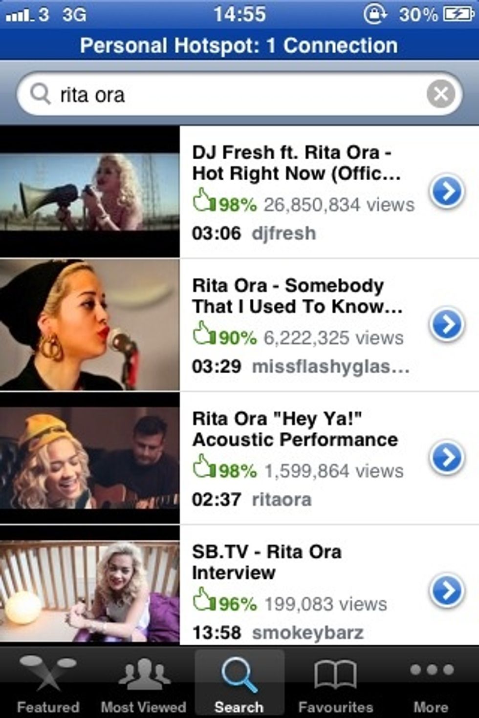 Select a video you want to listen to.