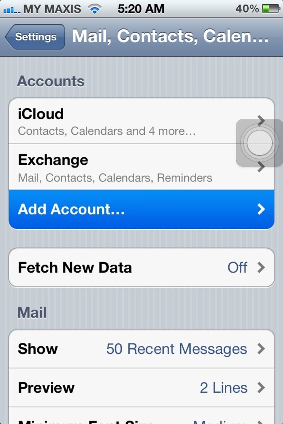 Select "Add Account..."