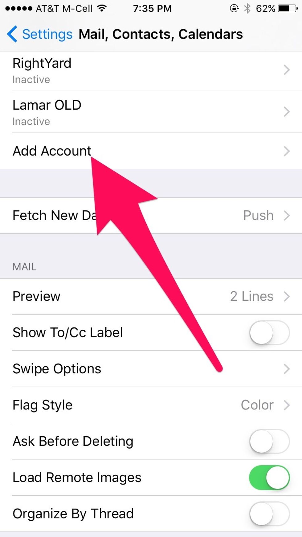 Select "Add Account."