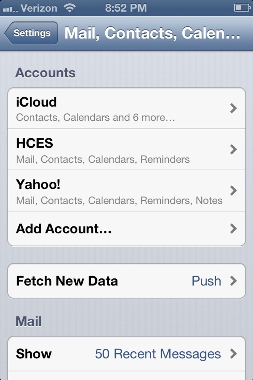 Select "Add Account"