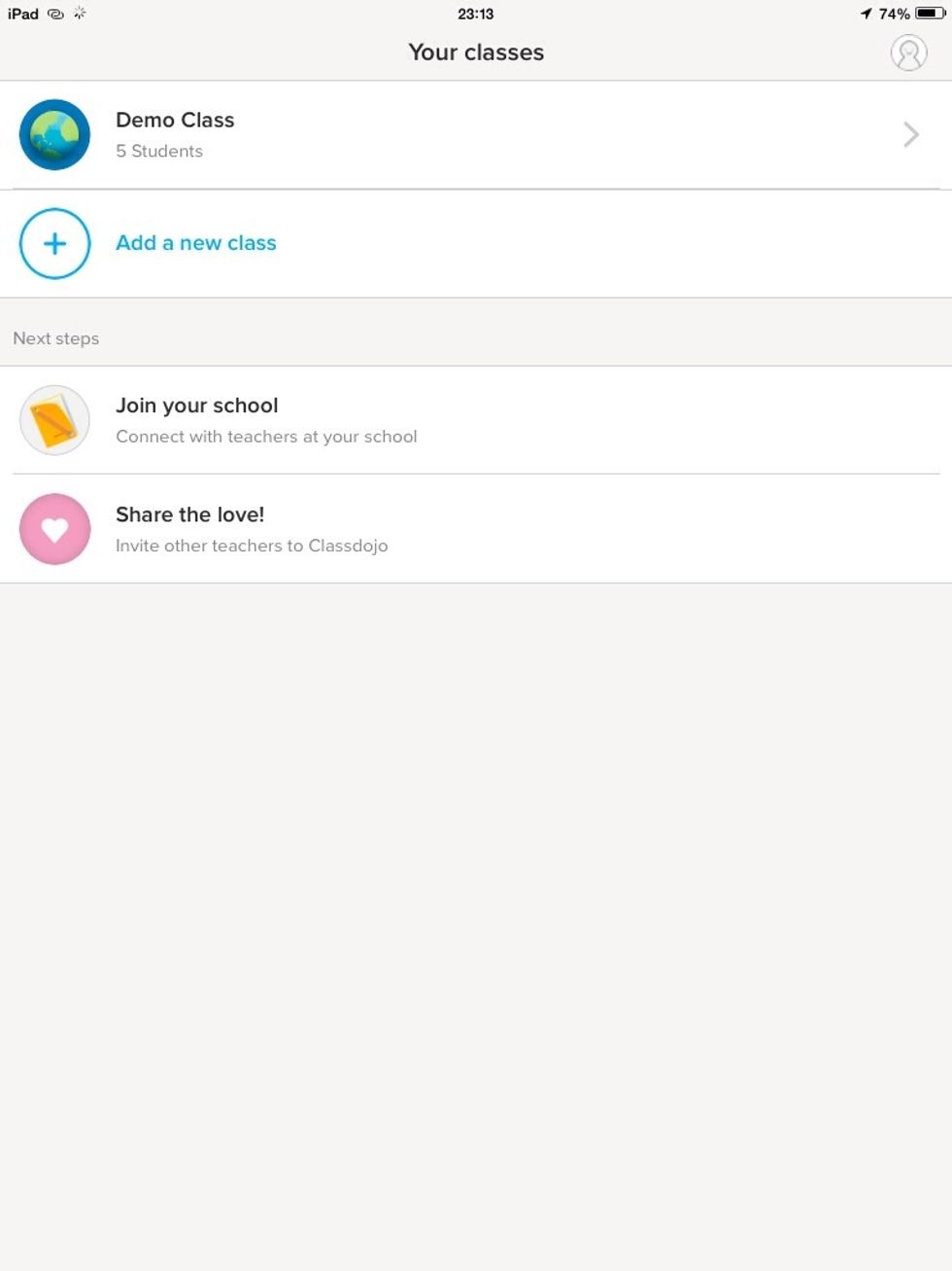 Select add new class