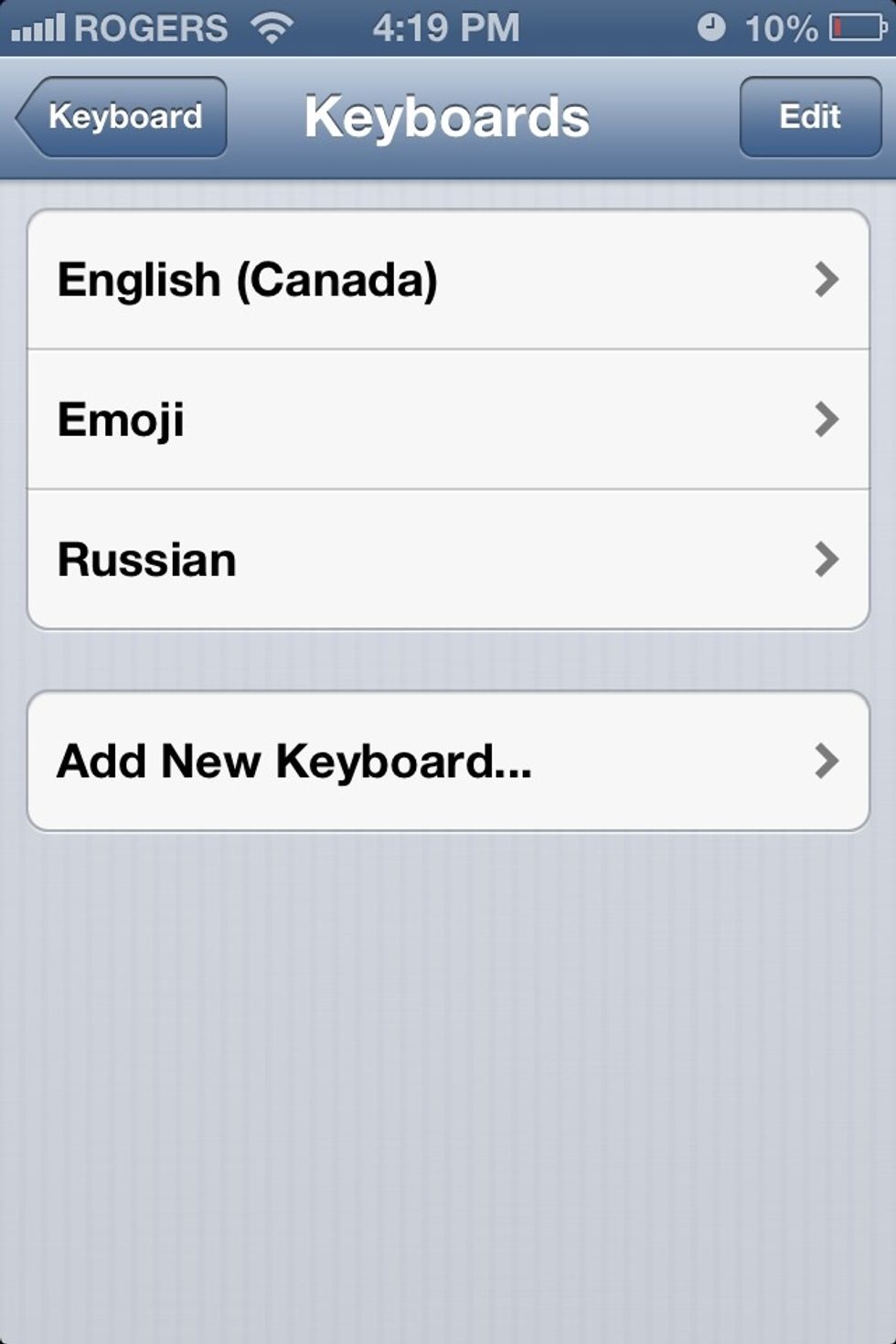 Select "Add New Keyboard...".