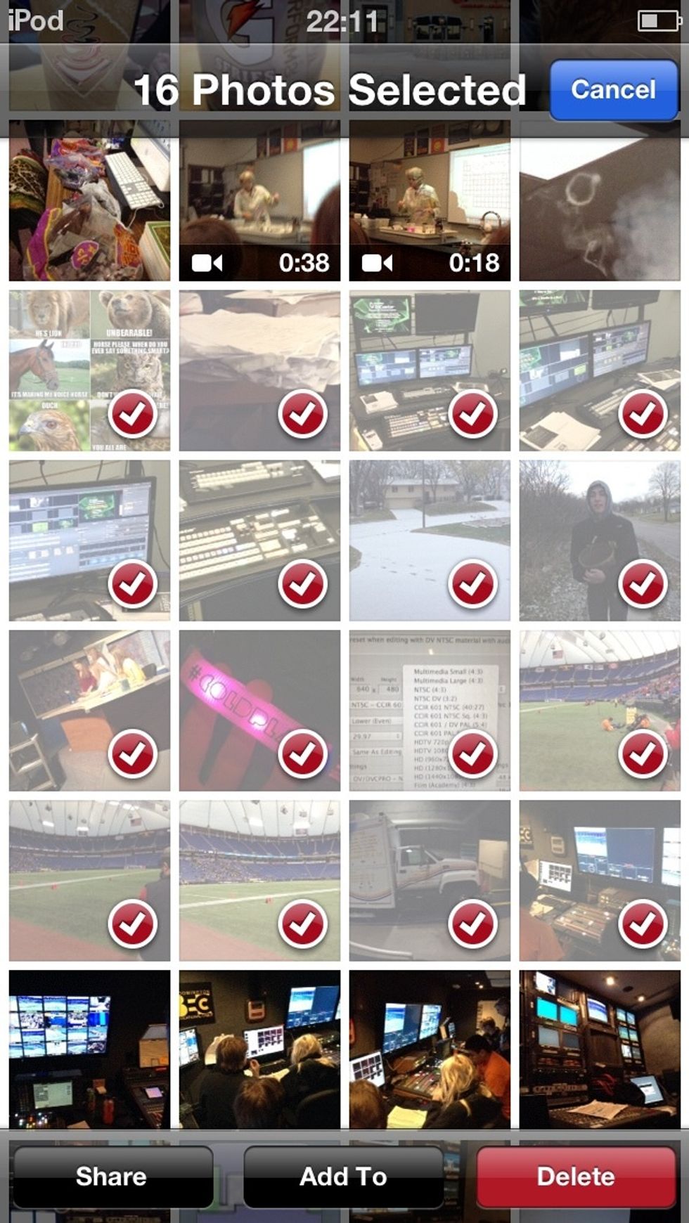 Select all of the photos you would like to share.