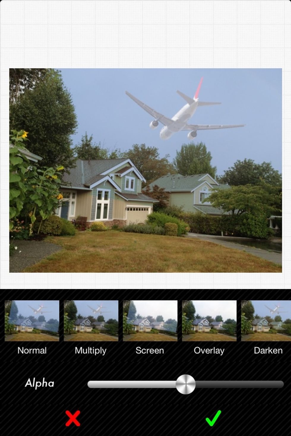 Select 'blend mode' tool, and pick a right blend mode, you will see two pictures blend well naturally.