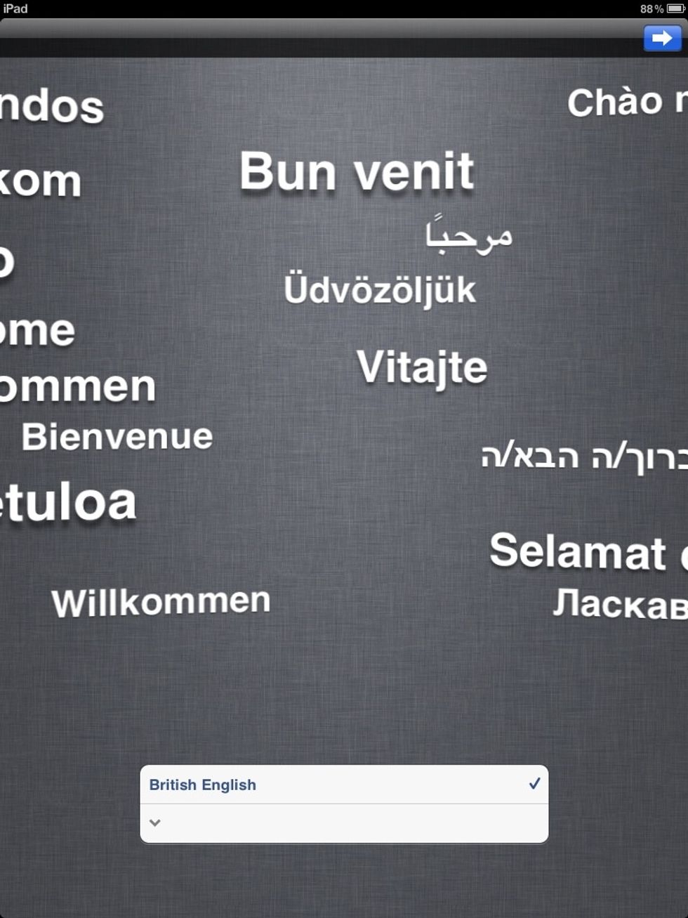 Select 'British English'