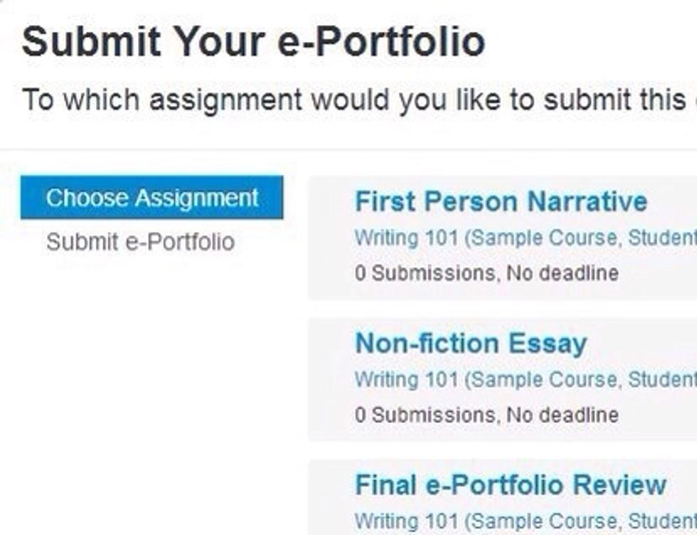 Select Choose Assignment and then find and select your assignment.
