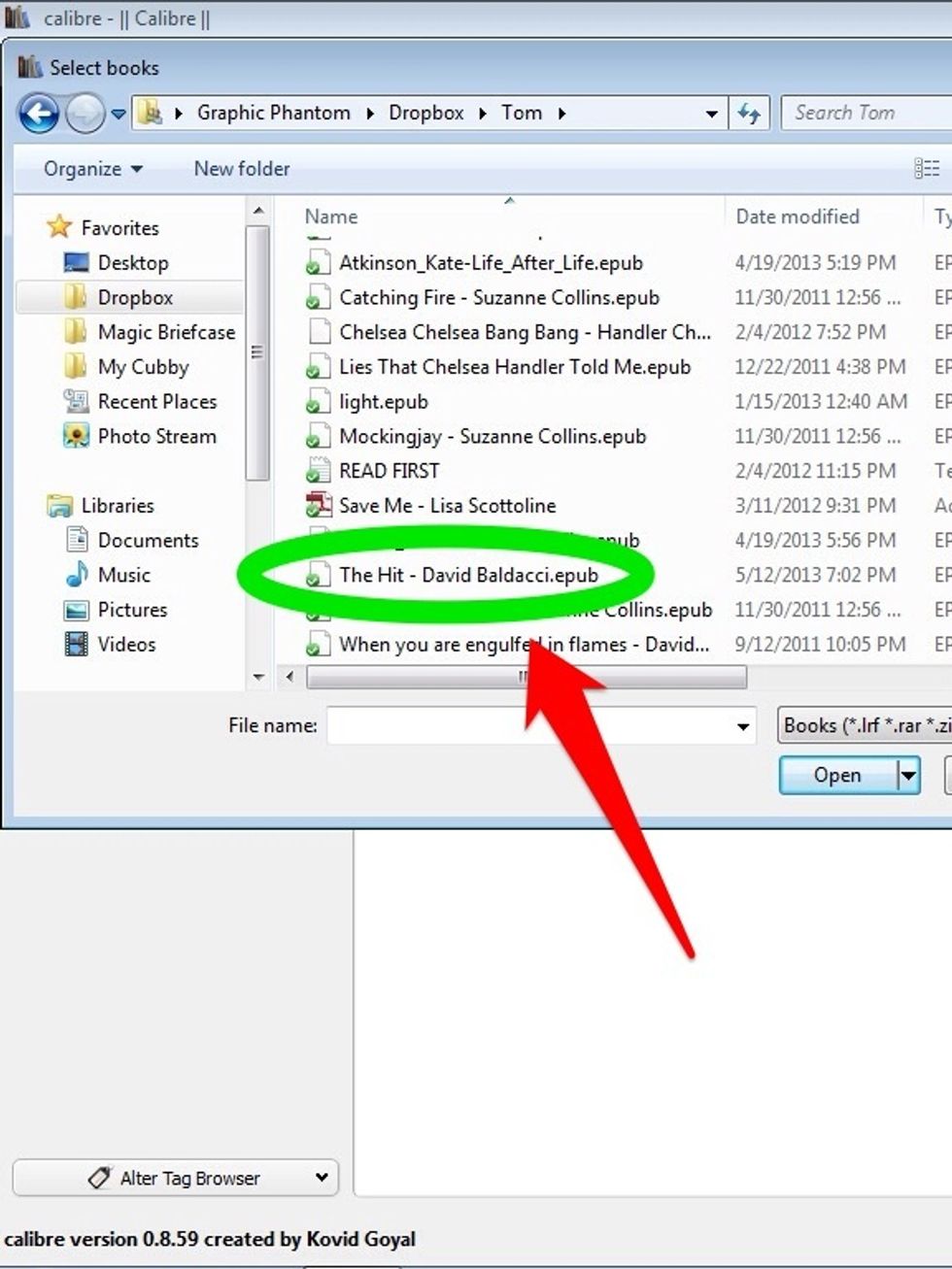 Select Desired File (The Hit - James Baldacci)