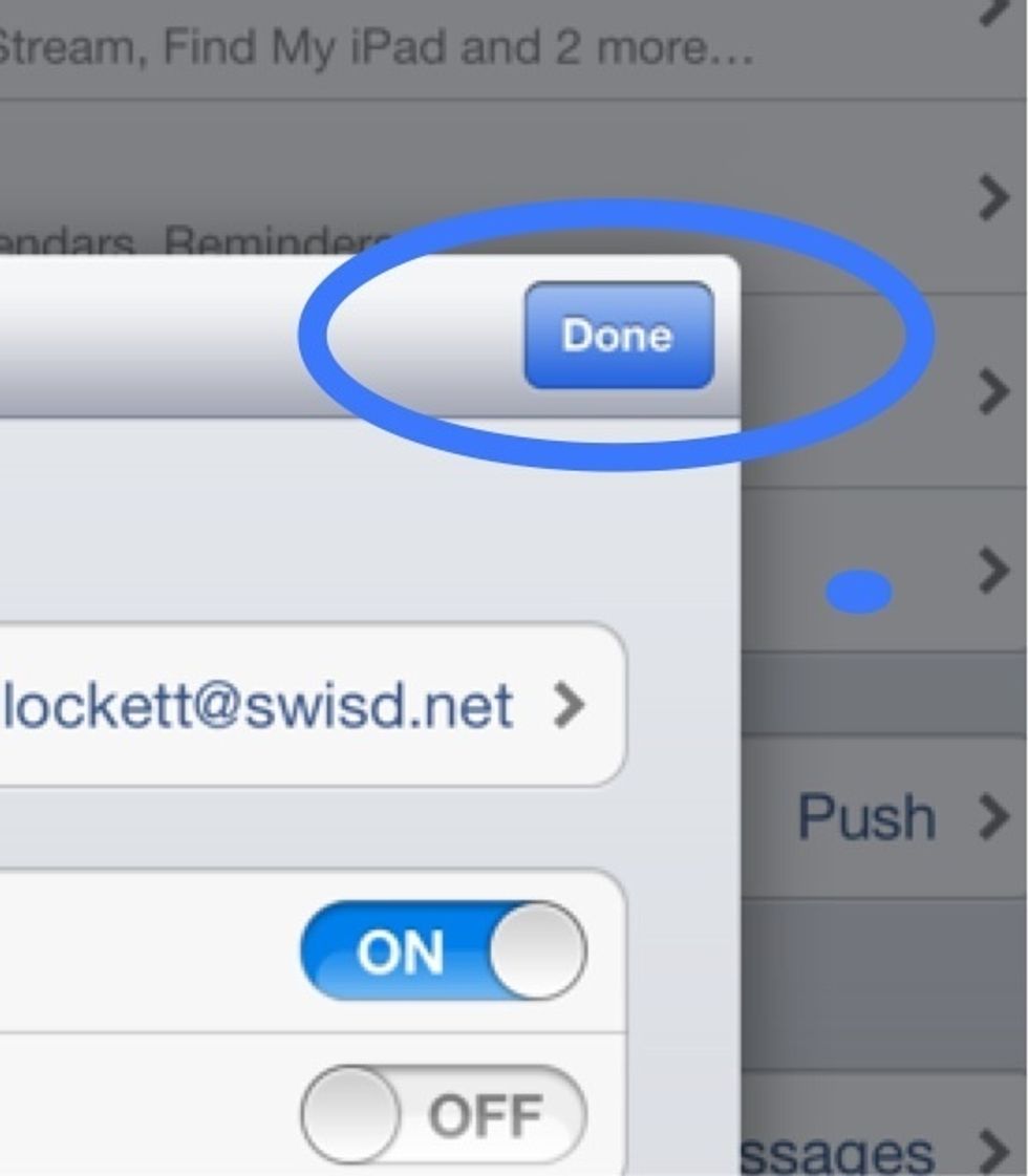 Select "Done" again