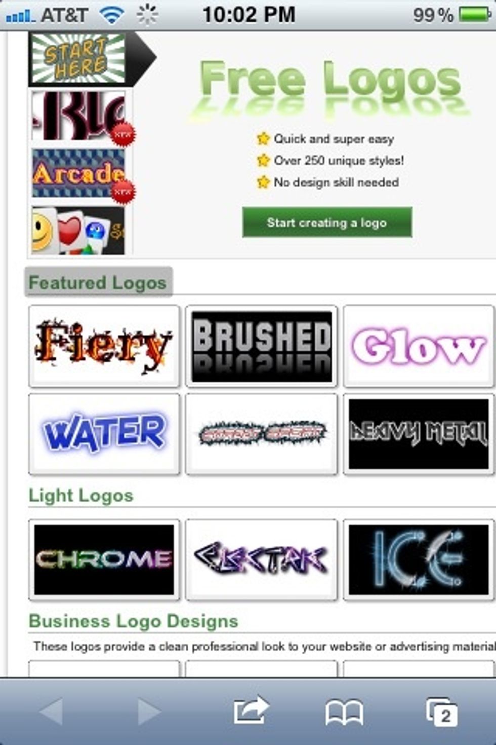 Select "Feature Logo Designs".