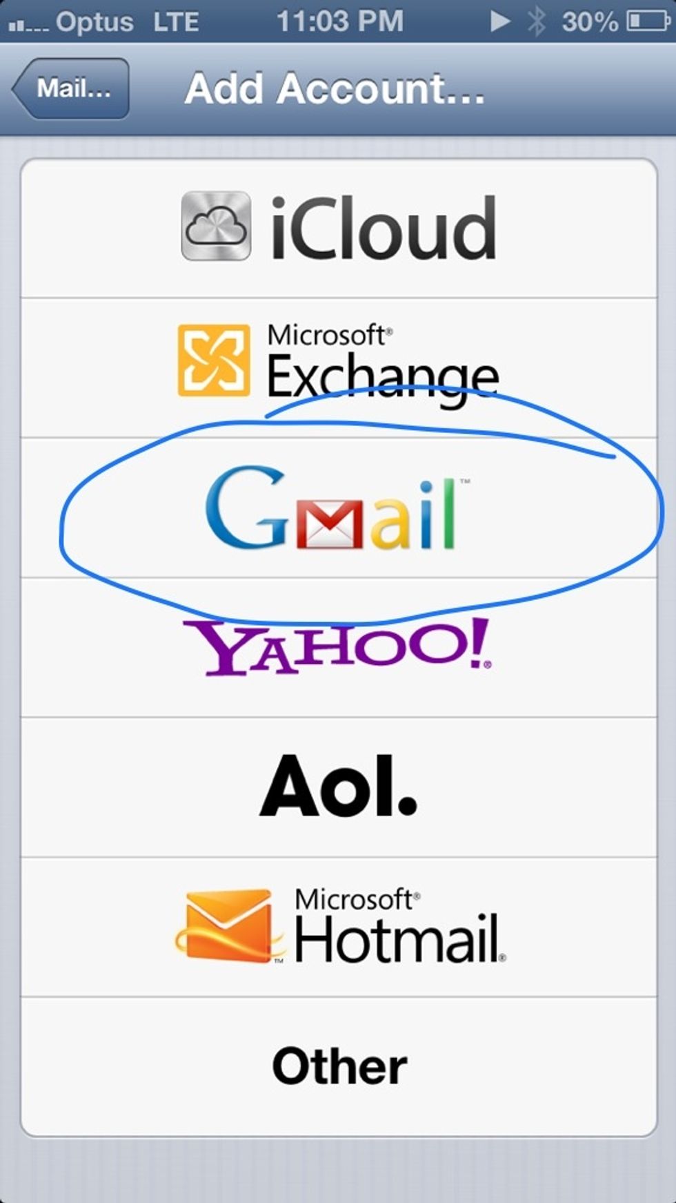 Select Gmail.