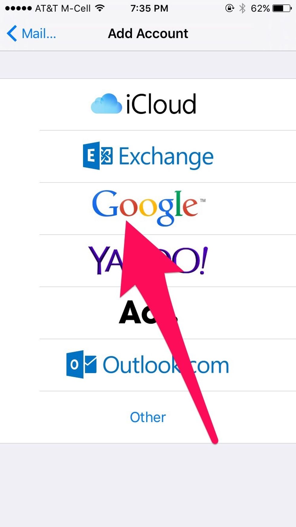 Select "Google."