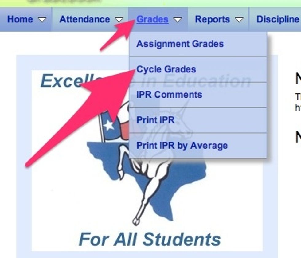 Select Grades > Cycle Grades