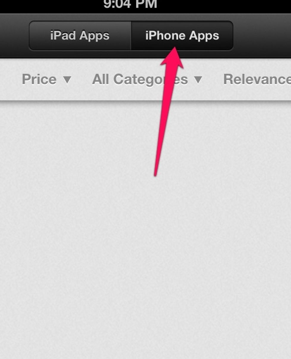 Select "iPhone Apps" at the top