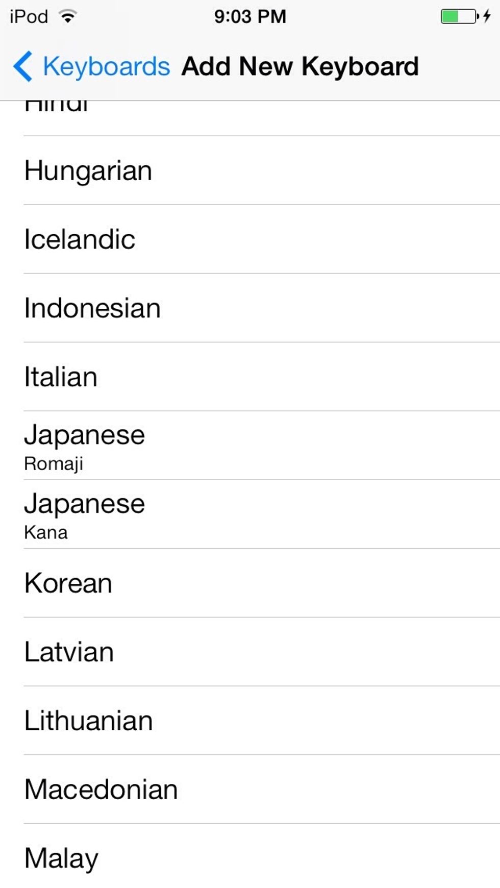 Select "Japanese (Kana)"