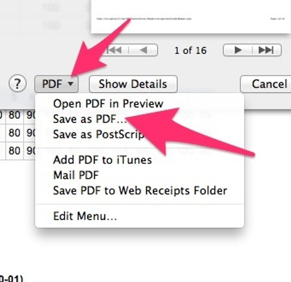Select PDF > Save as PDF
