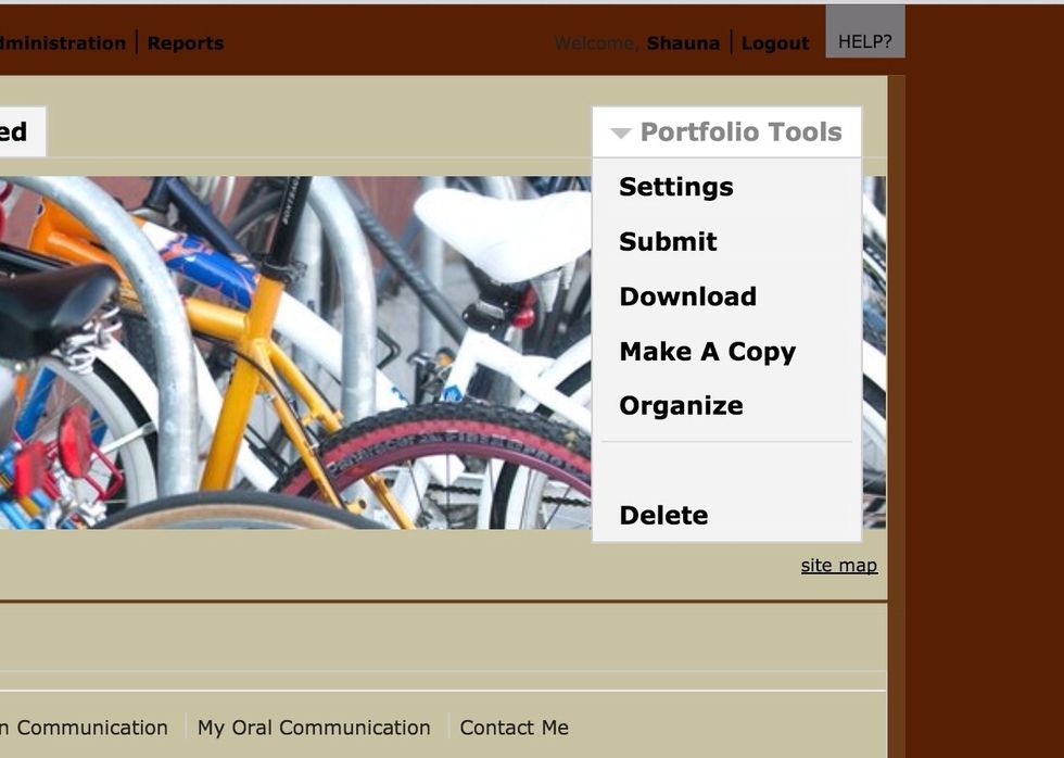Select Portfolio Tools then select Organize.