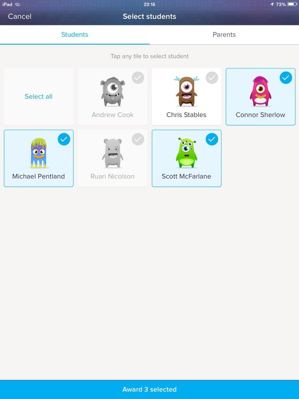 Select pupils to reward certain behaviours
