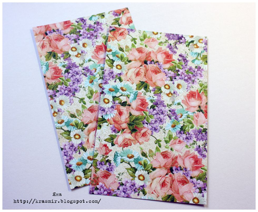 Select scrapbook paper for accordion . Size 6 x 10 inches - 2 pieces