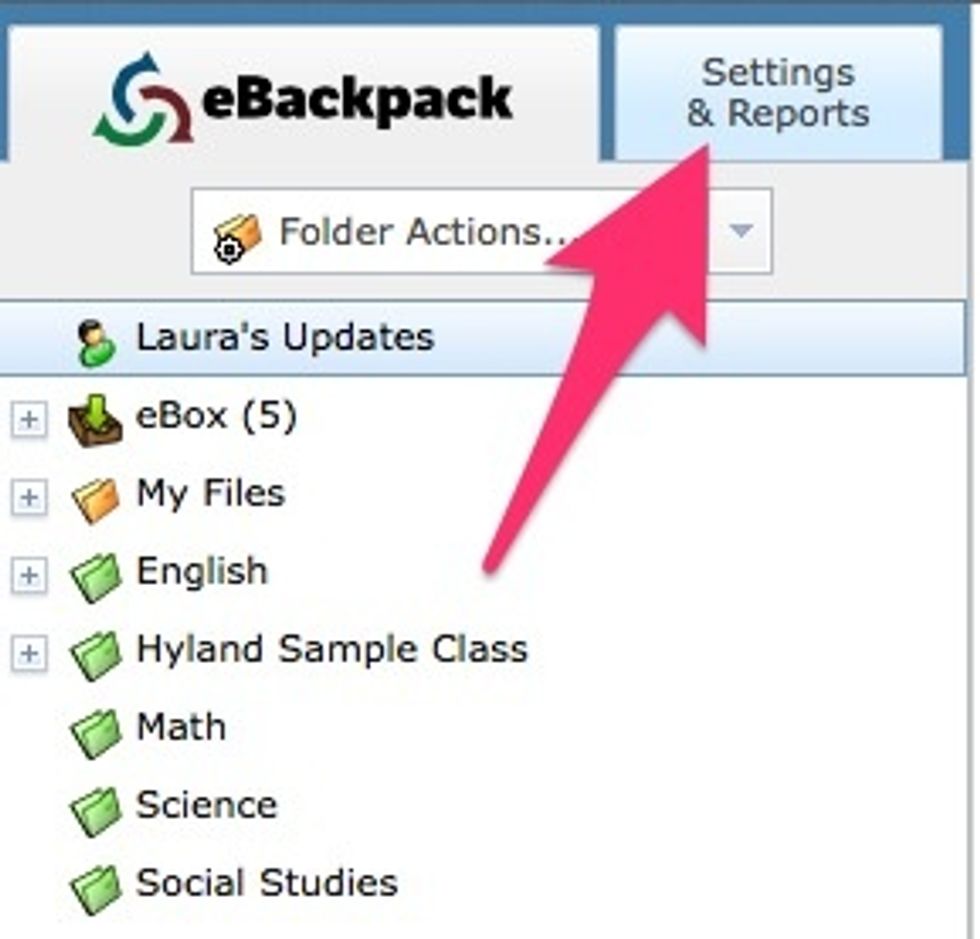 Select "Settings & Reports."