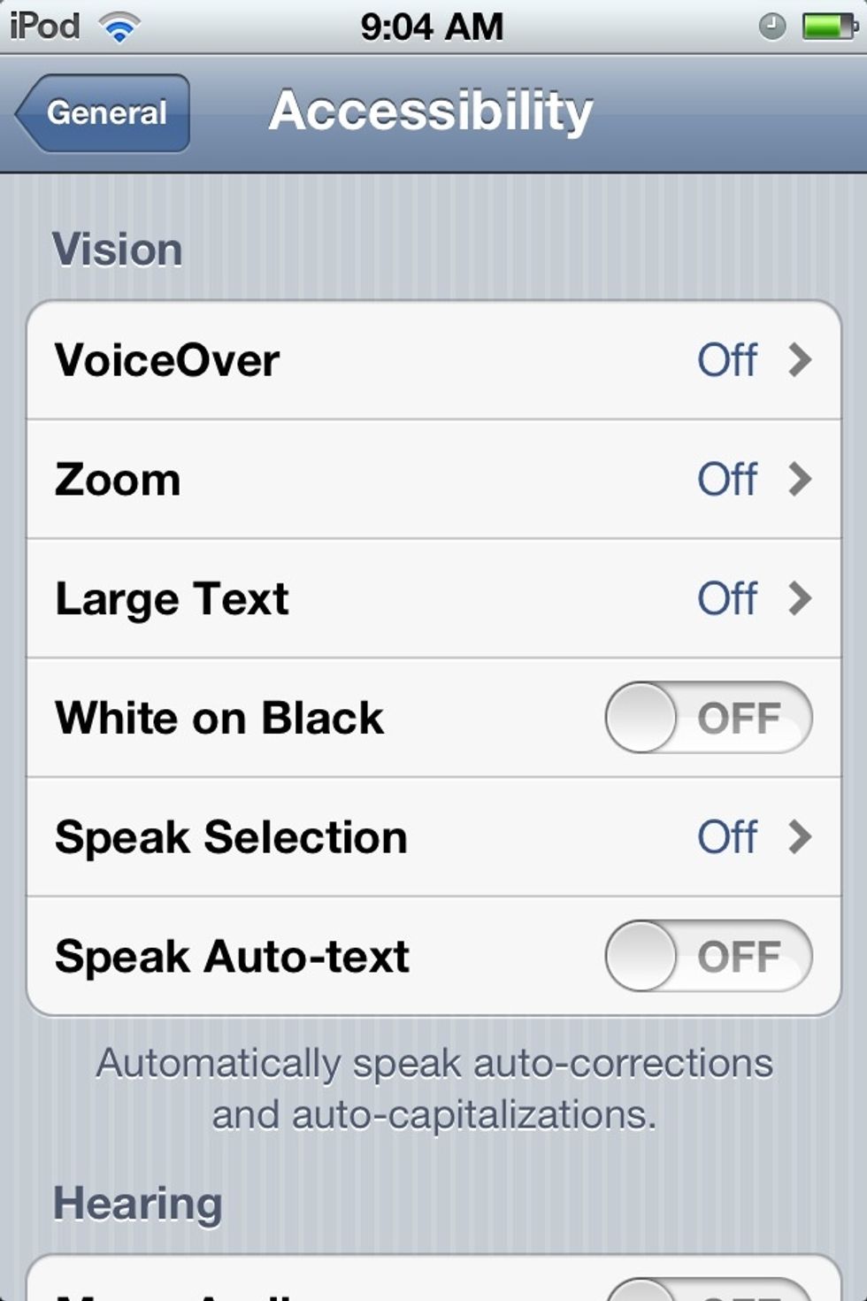 Select "Speak Selection"