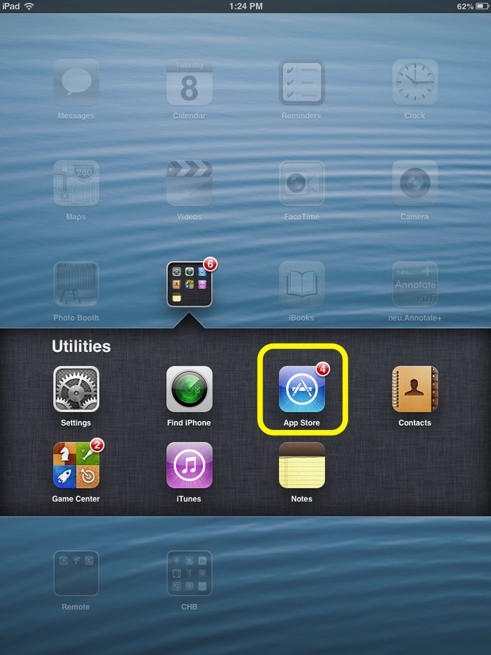Select the App Store on your iPad.
