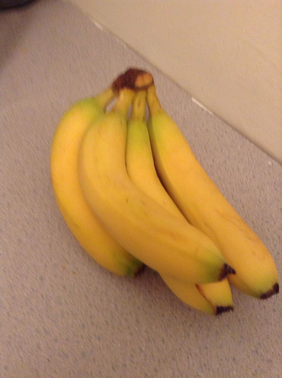 Select the bananas you are going to use... I love those bright yellow bananas...