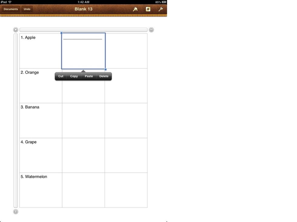 Select the box and tap COPY from the menu that pops up. Paste it into the columns underneath it.
