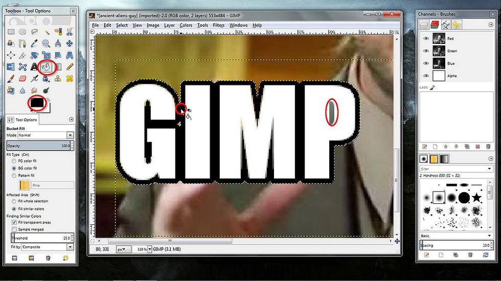 How to create memes using gimp B+C Guides