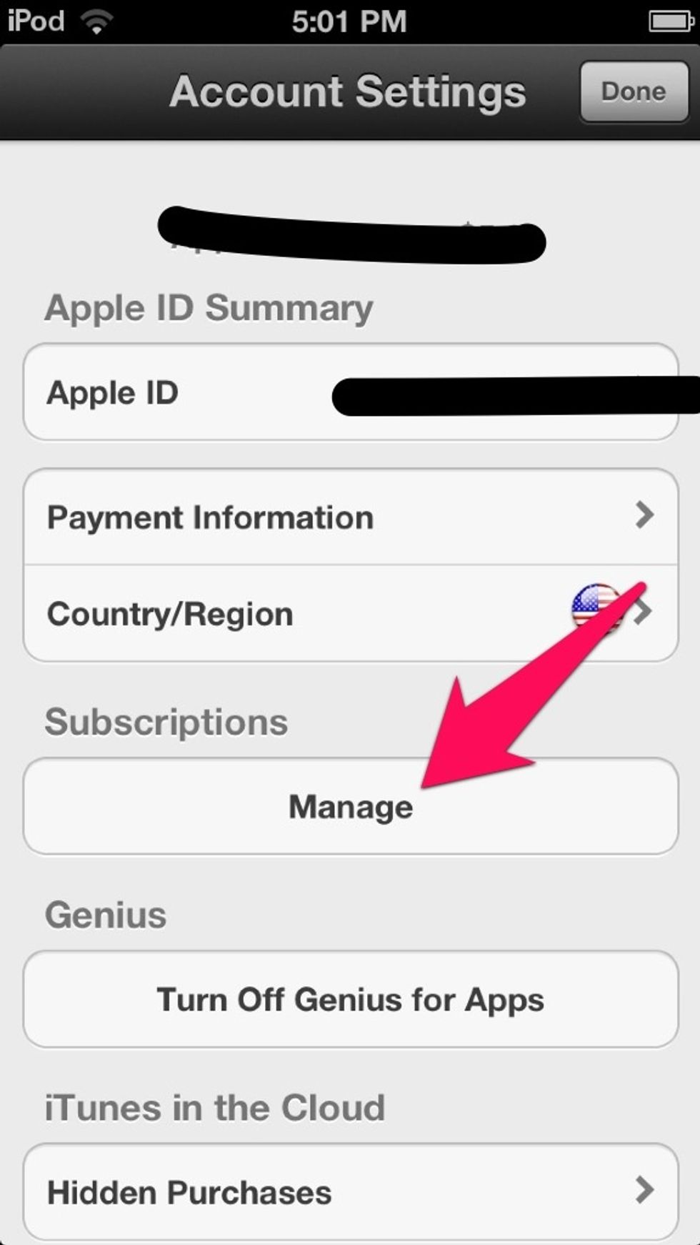Select the button that says "Manage".
