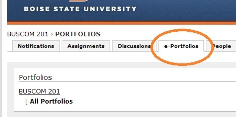 Select the e-Portfolios tab.
