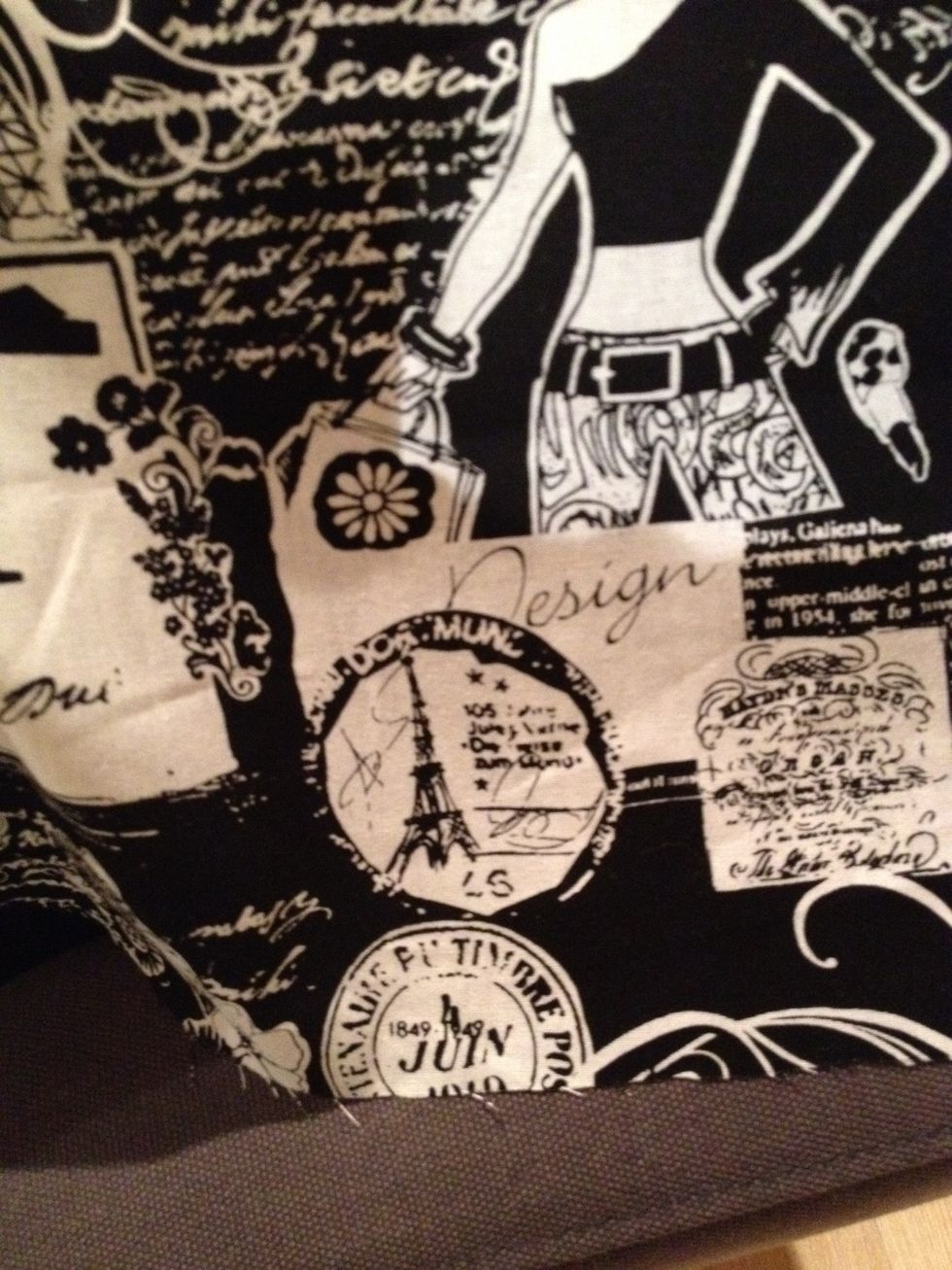 Select the fabric piece you are going to stick onto the canvas.