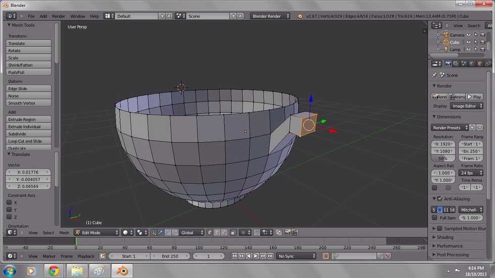 Select the face on the end of the handle.