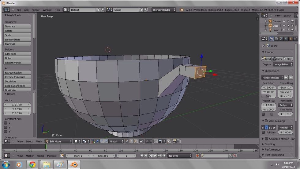 Select the face on the end of the handle.