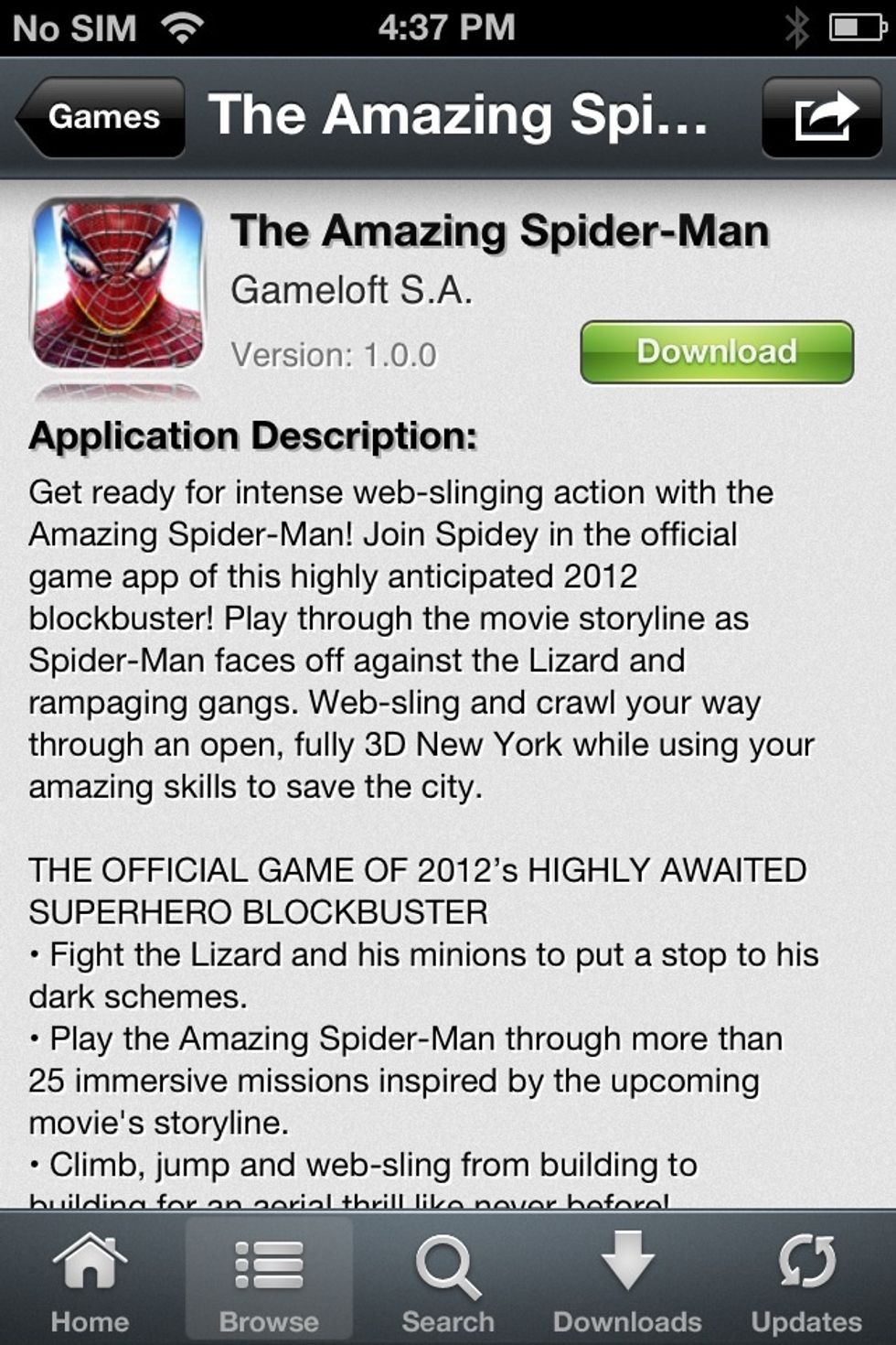 Select the game or app you want to install