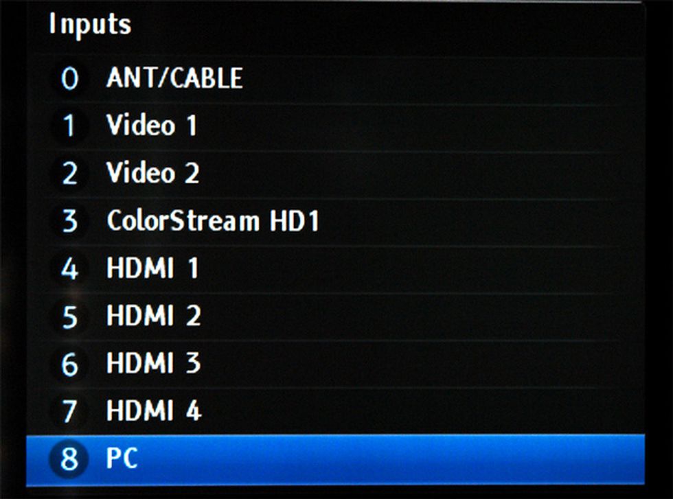 Select the HDMI input in your TV with your TV remote