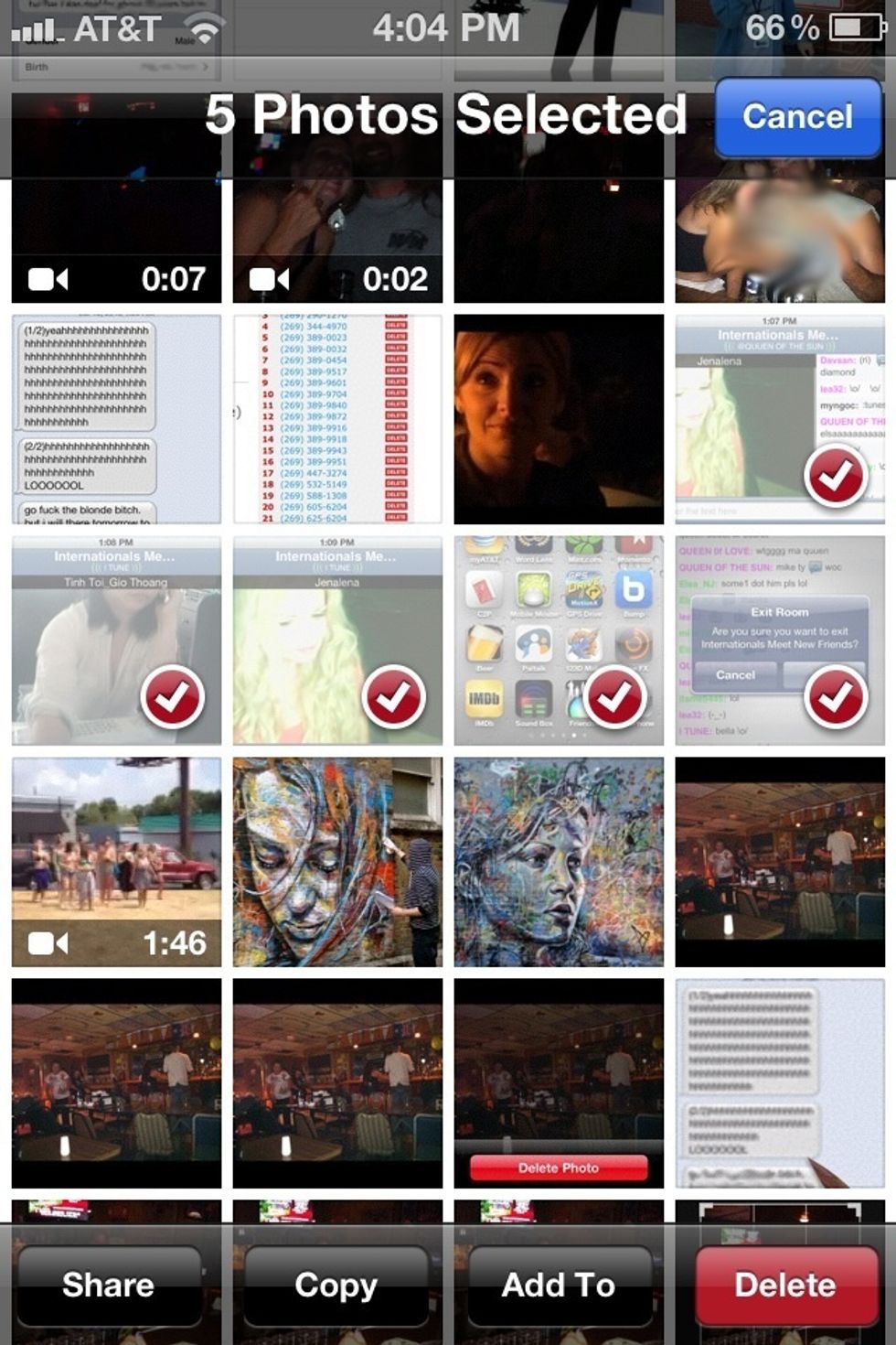 Select the images you want to delete or manipulate by tapping them.