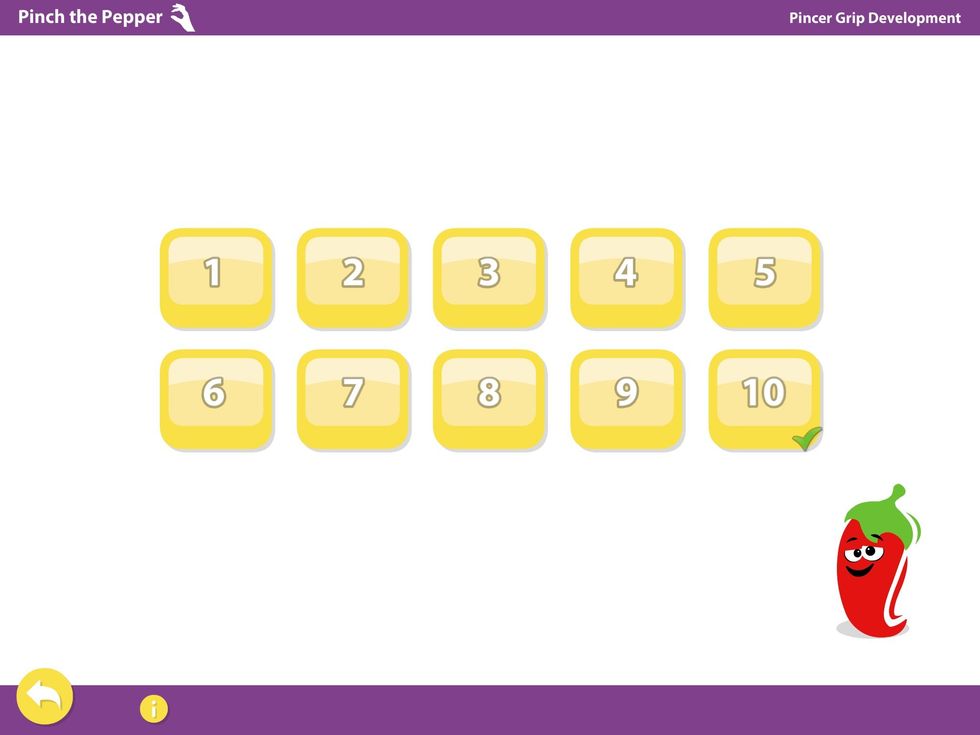 Select the level. With each level there are more peppers to pinch.