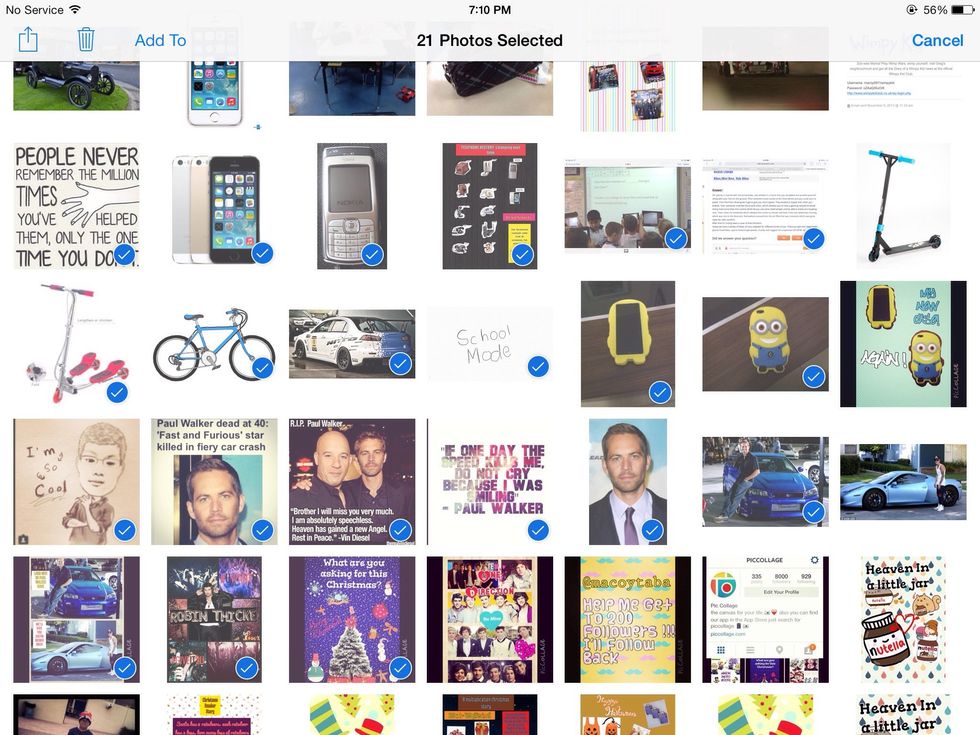 Select the photos that you want to be part of your photo album.