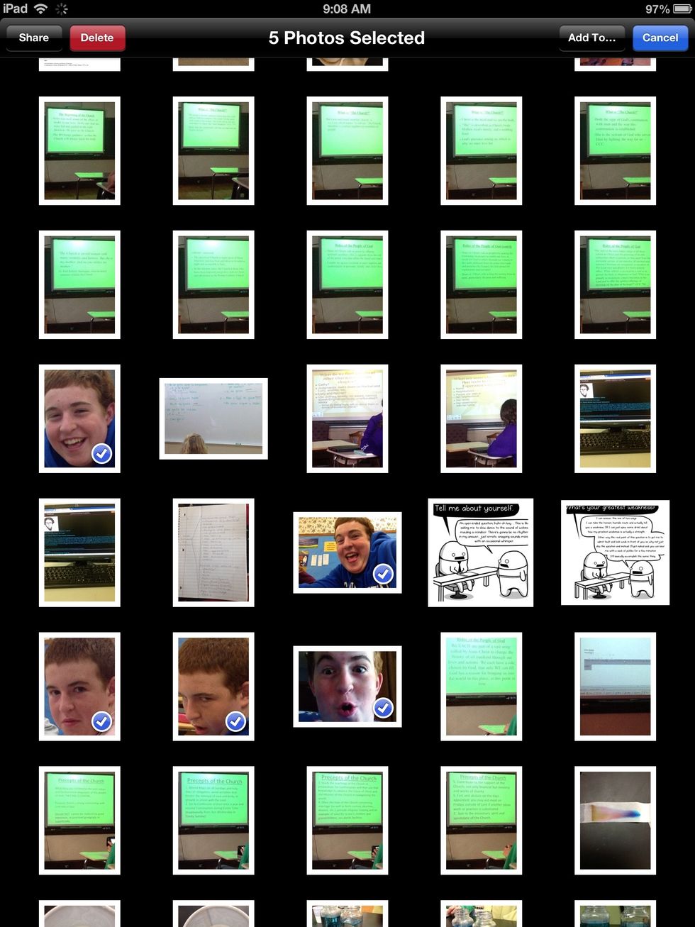 Select the photos that you would like to put in the album.