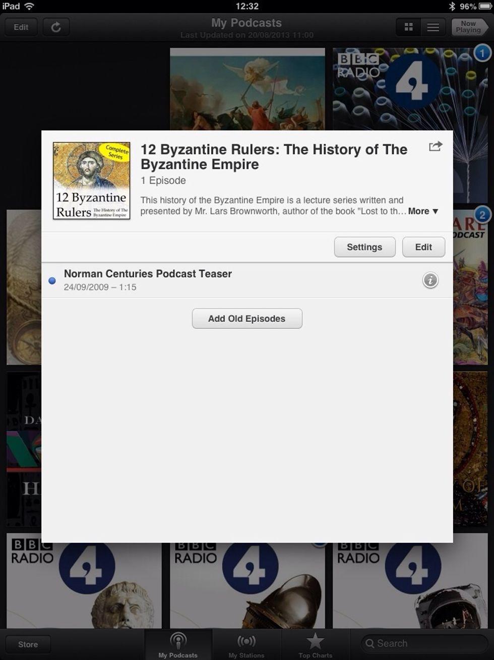 Select the podcasts. As you can see, it automatically downloads the latest episode. If you want to download previous episode, press Add Old Episode button.