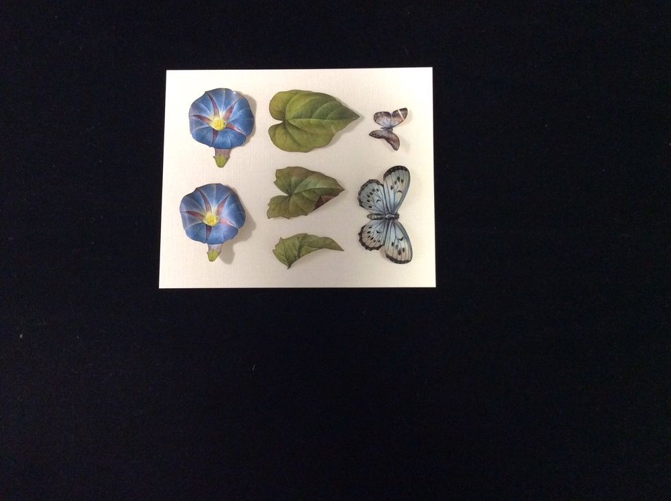 Select the reddy card die cuts. Ink all edges. Shape for dimensionality using flower shaping tools. End of a paint brush or pencil will work.