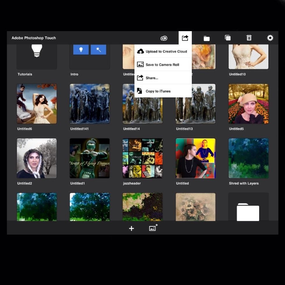 Select the return arrow at the top, and then select "save to camera roll."