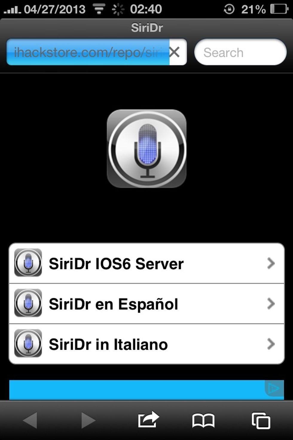 Select the SiriDr IOS6 Server
